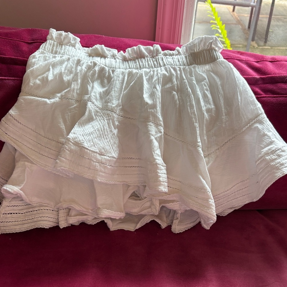 Aerie White Ruffled Skirt